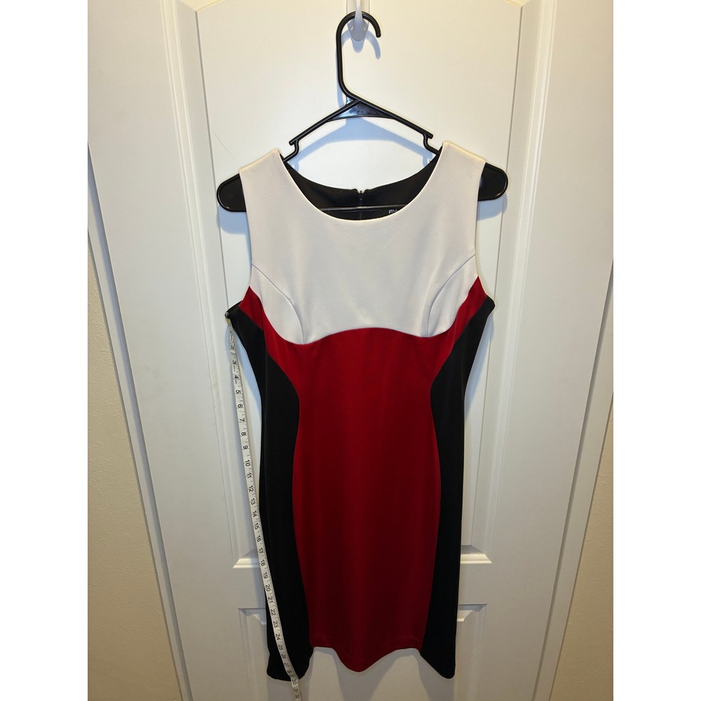 RN Studio Red Black and White‎ dress size 8 Midi
